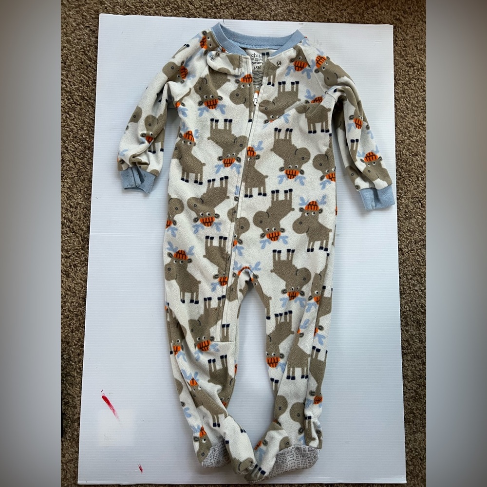 Carter’s Moose fleece footed pajamas